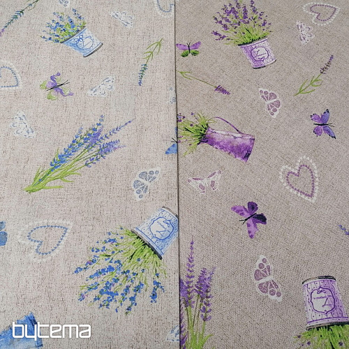 Tissu déco LAVANDE bleu