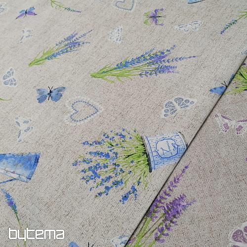 Tissu déco LAVANDE bleu