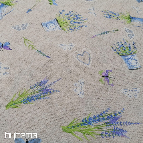 Tissu déco LAVANDE bleu