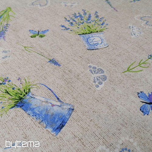 Tissu déco LAVANDE bleu