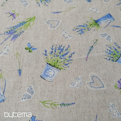 Tissu déco LAVANDE bleu