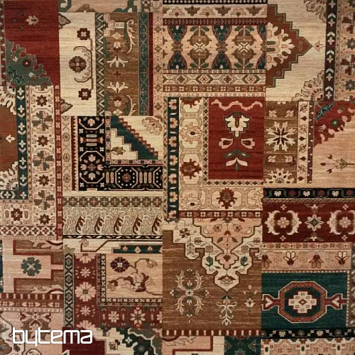Tapis luxueux en laine ROYAL PATCHWORK multi crème
