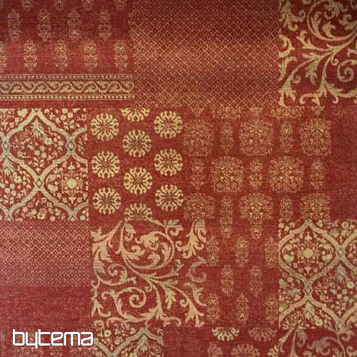Tapis de luxe en laine DJOBIE PATCH rouge