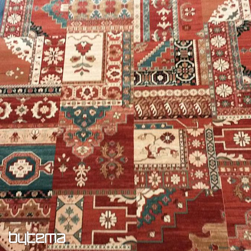 Tapis de luxe en laine ROYAL PATCHWORK multi rouge