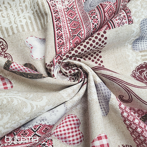 Tissu déco MAX LOVE bordeaux