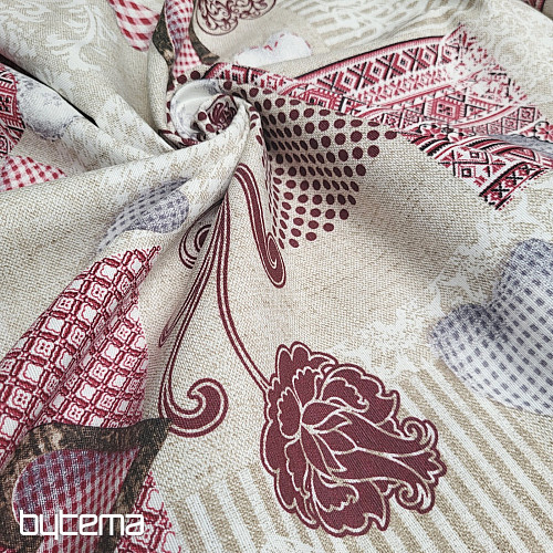 Tissu déco MAX LOVE bordeaux