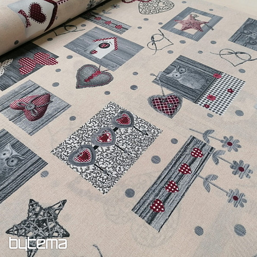 Tissu déco ZERMAT bordeaux