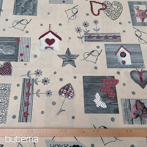 Tissu déco ZERMAT bordeaux