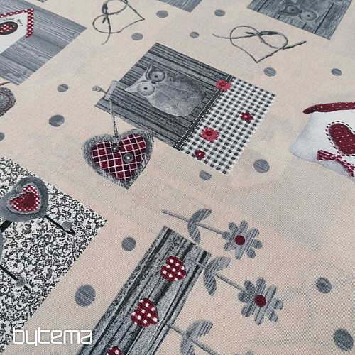 Tissu déco ZERMAT bordeaux