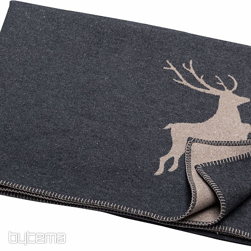 Couverture en coton DF SYLT CERF ANTHRACITE