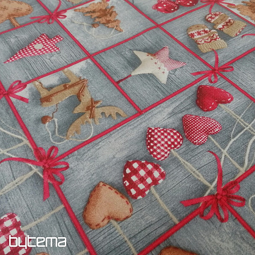 Tissu déco COUNTRY Noël gris