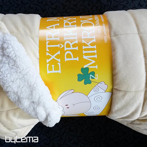Couverture microfibre EXTRA DOUCE MOUTON point crème