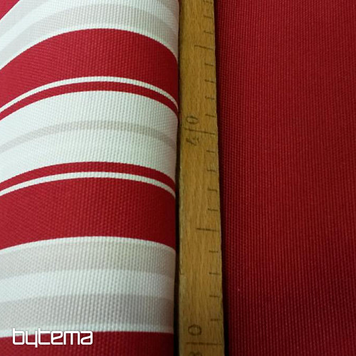 Tissu déco rayure rouge