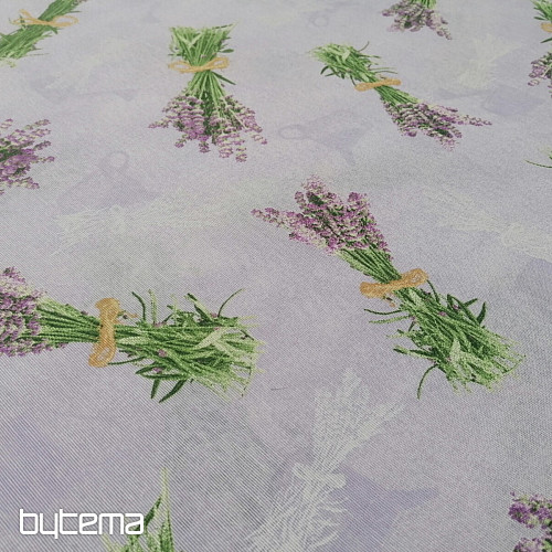Tissu décoratif LAVANDE bouquet LILAS