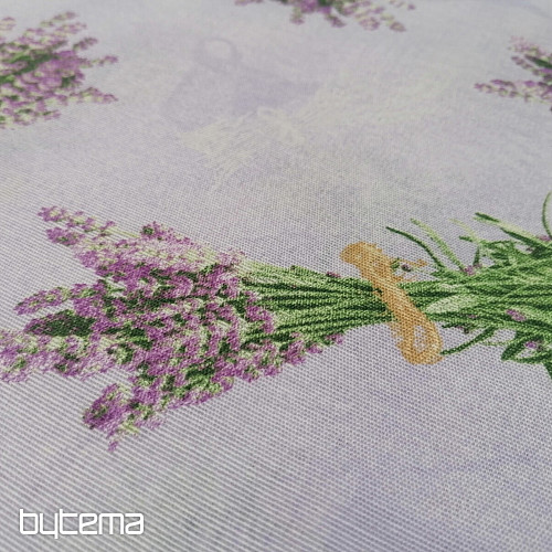 Tissu décoratif LAVANDE bouquet LILAS