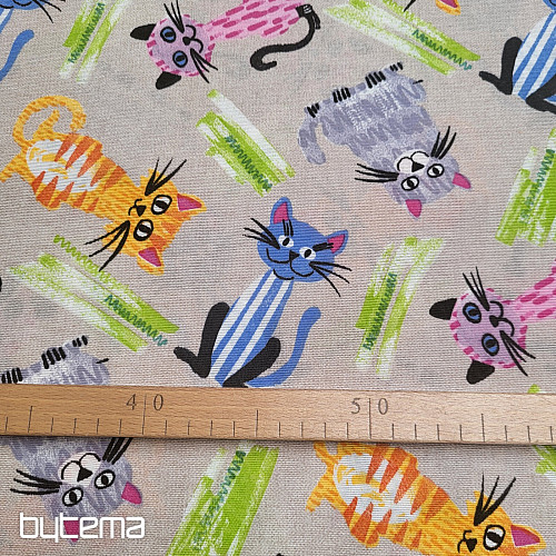 Tissu décoratif CHATS MULTICOLORE