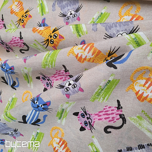 Tissu décoratif CHATS MULTICOLORE