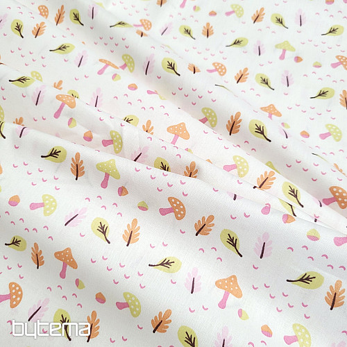 Tissu décoratif CHAMPIGNONS rose