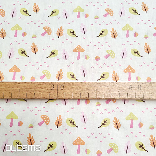 Tissu décoratif CHAMPIGNONS rose