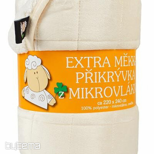 Couverture microfibre EXTRA DOUCE MOUTON point crème