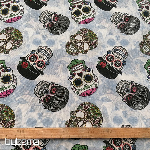 tissu décoratif SKULL vaudou