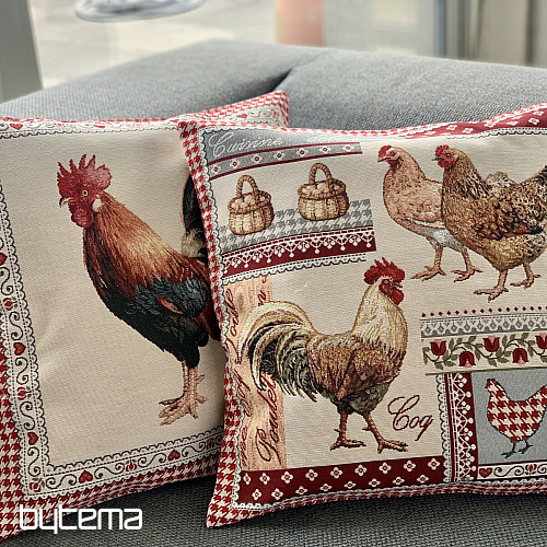 Housse de coussin tapisserie COQ 1