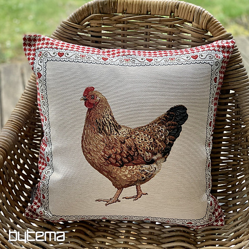 Housse de coussin Gobelin POULE 1