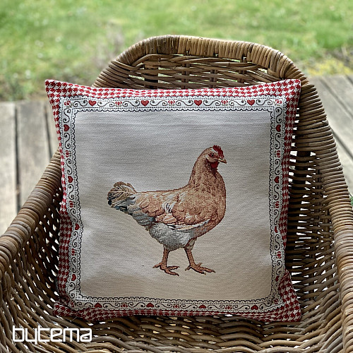 Housse de coussin Gobelin POULE 2