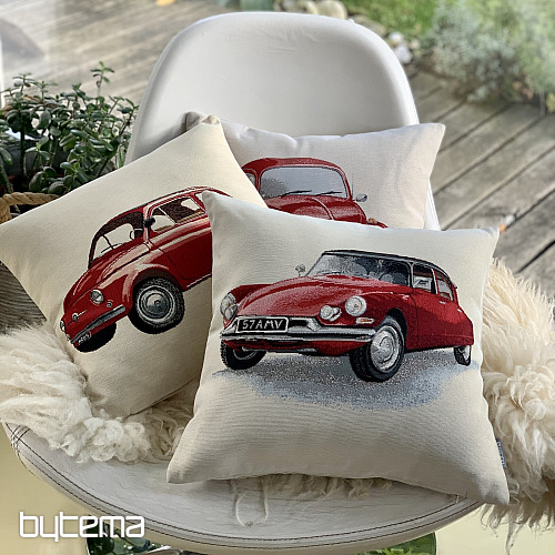 Housse de coussin tapisserie VW COCCINELLE ROUGE