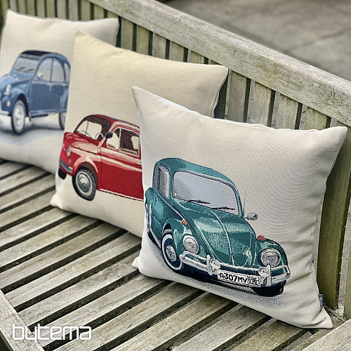 Housse de coussin tapisserie VW COCCINELLE TURQUOISE