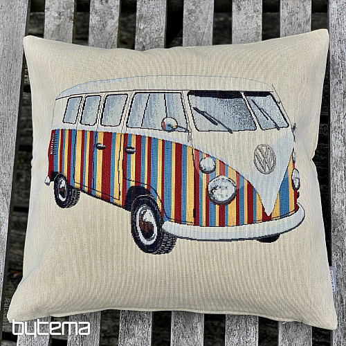 Housse de coussin tapisserie VW HIPPIE BUS