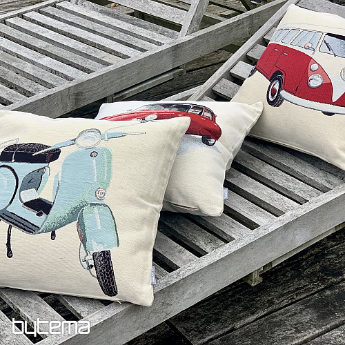 Housse de coussin tapisserie VW BUS ROUGE