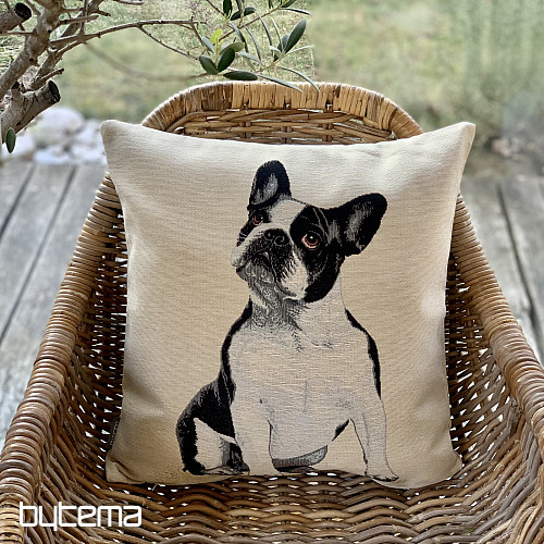 Taie d&#39;oreiller tapisserie BULLDOG CHIEN