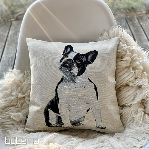Taie d&#39;oreiller tapisserie BULLDOG CHIEN