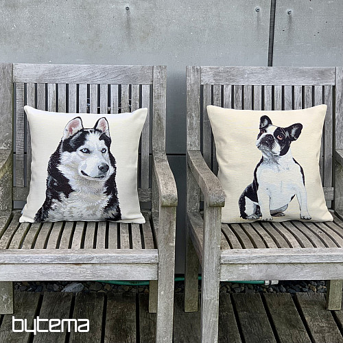 Taie d&#39;oreiller tapisserie BULLDOG CHIEN