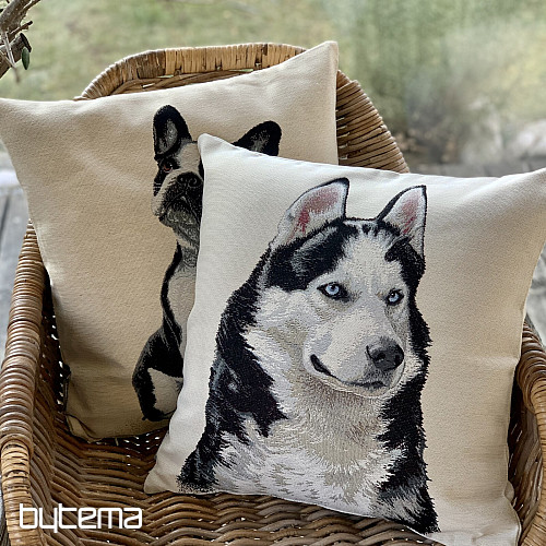 Taie d&#39;oreiller tapisserie BULLDOG CHIEN