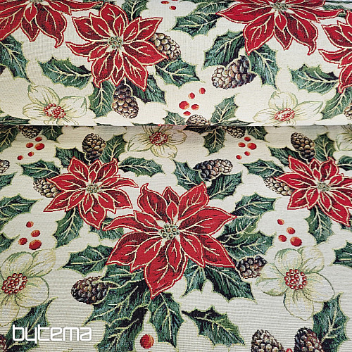 Tissu à tapisserie ROSE DE NOËL