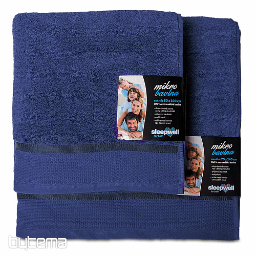 Serviette et serviette de bain MIKRO TM. BLEU MARINE