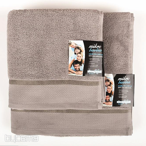 Serviette et serviette de bain MIKRO gris-brun