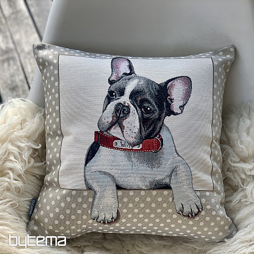 Housse de coussin tapisserie BOULEDOGUE FRANÇAIS
