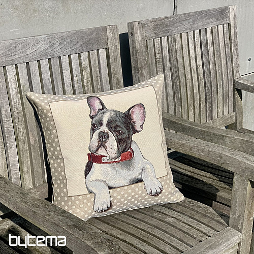 Housse de coussin tapisserie BOULEDOGUE FRANÇAIS