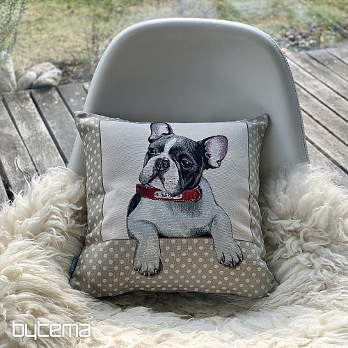Housse de coussin tapisserie BOULEDOGUE FRANÇAIS