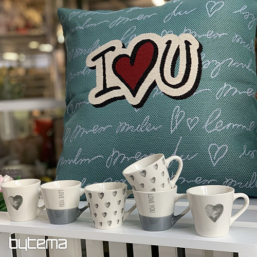 Housse de coussin tapisserie JE T&#39;AIME