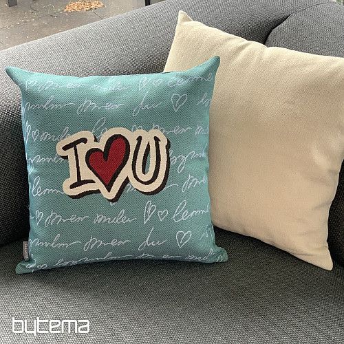 Housse de coussin tapisserie JE T&#39;AIME