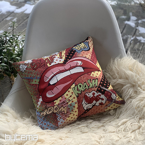 Housse de coussin tapisserie COMICS LIPS