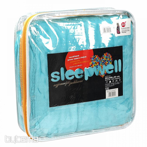 Drap micro flanelle SLEEP WELL turquoise