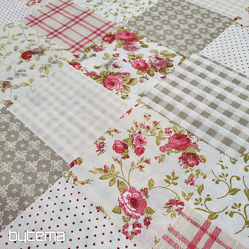 Tissu décoratif patchwork ROSE MARTA