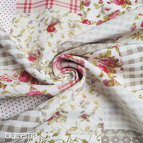Tissu décoratif patchwork ROSE MARTA