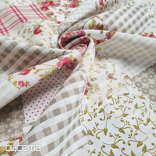 Tissu décoratif patchwork ROSE MARTA