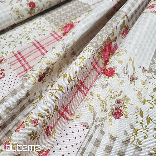 Tissu décoratif patchwork ROSE MARTA
